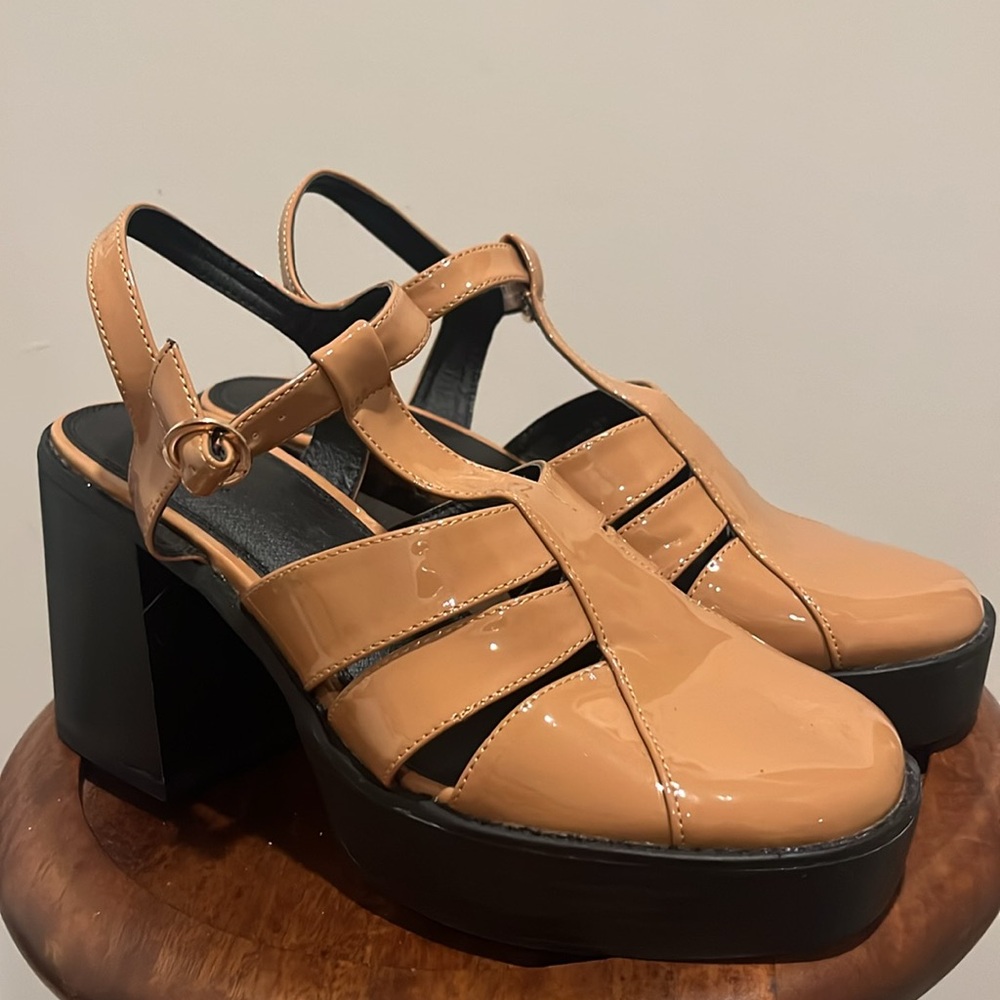 ASOS Tan Patent Sandals - New/ Never Worn- Final Sale